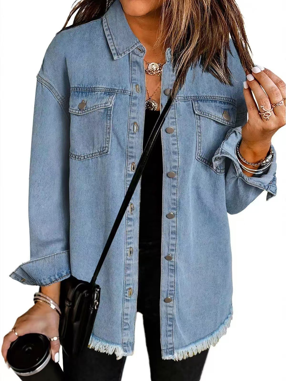 Giselle - Veste en Jean Intemporelle au Style Classique