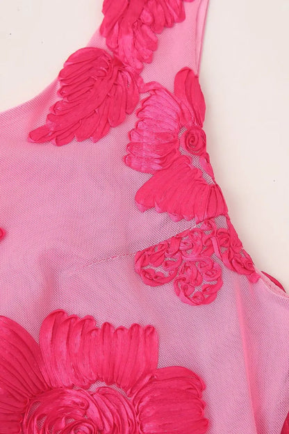 Calliope - Robe Maxi en Maille avec Applications Florales