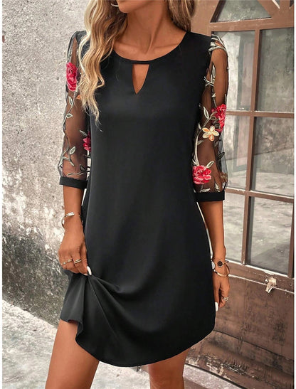 Sharina | Robe Chemise Fleurs Pour Femme | Mini