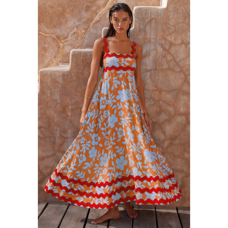 Wrenley - Robe Maxi Boho avec Décolleté Découpé