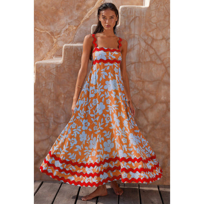 Wrenley - Robe Maxi Boho avec Décolleté Découpé