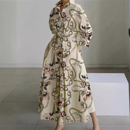 Robe Longue Portefeuille Élégante à Col - Chic et Intemporel