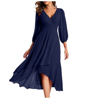 Laia - Robe à manches longues avec décolleté en V