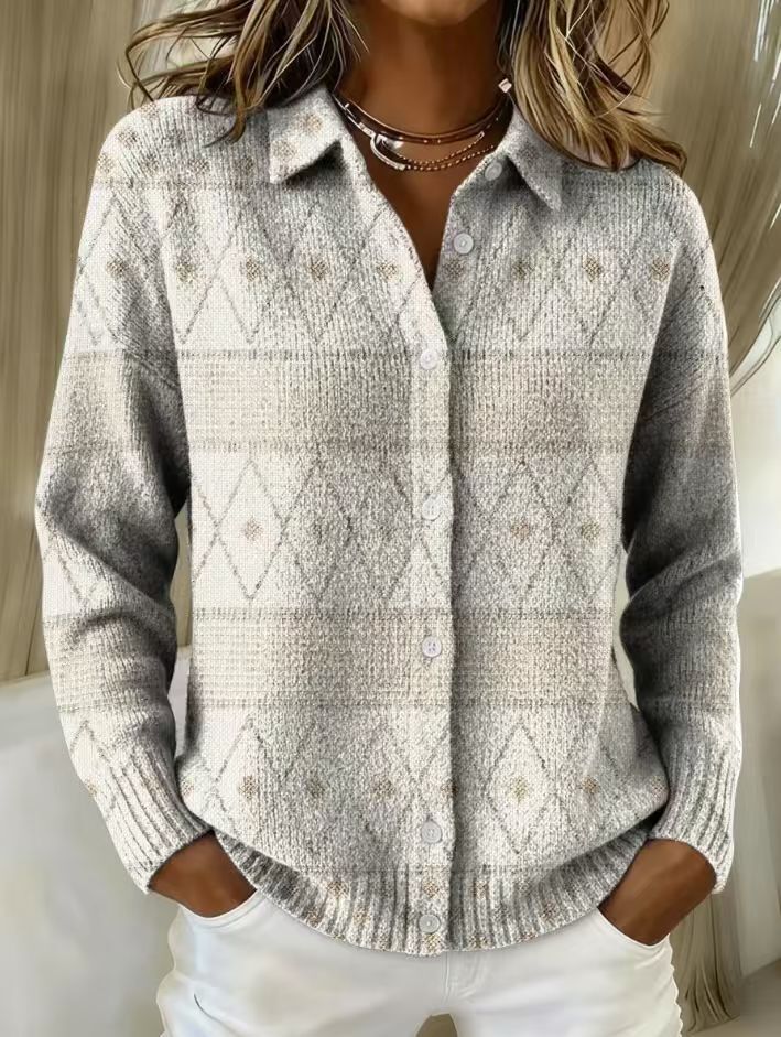 Mona™ – Blouse en Tricot Élégante avec Motif en Diamant