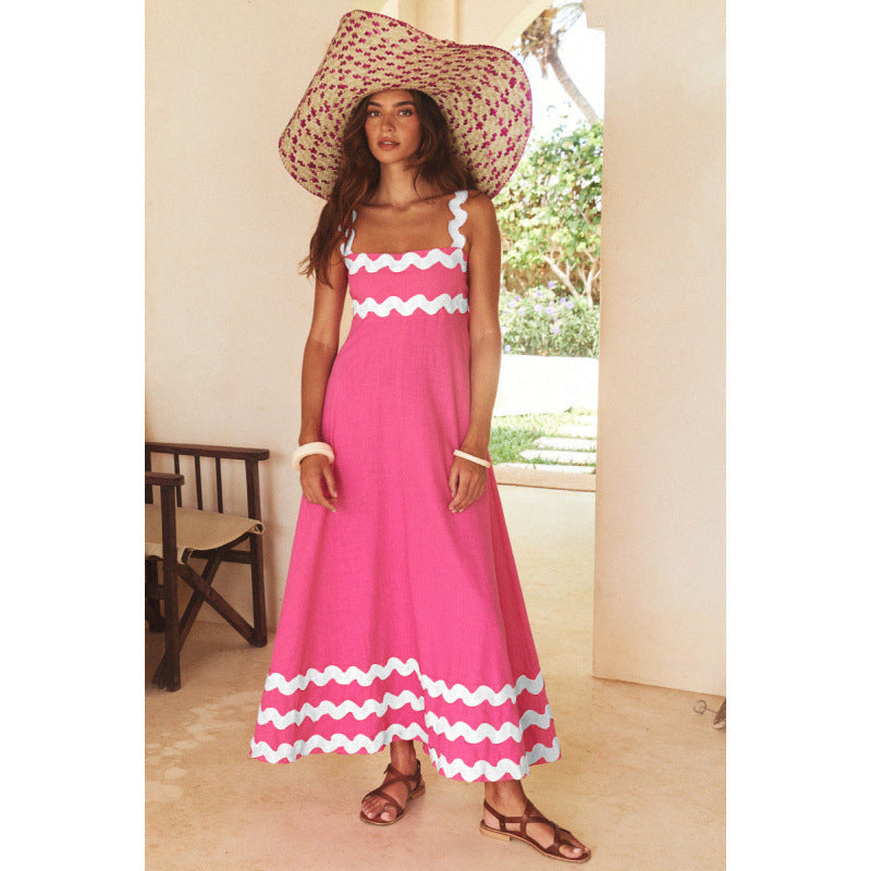 Wrenley - Robe Maxi Boho avec Décolleté Découpé
