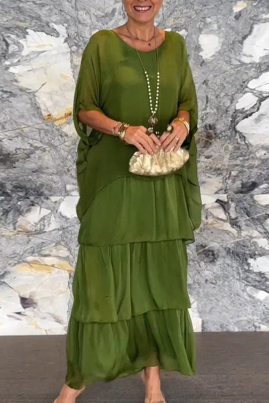 Robe Cape Nora - Vert Olive