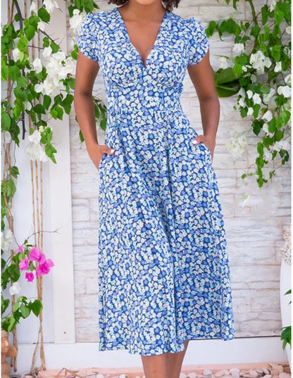 Fienna – Robe Midi avec Boutons à l'Avant