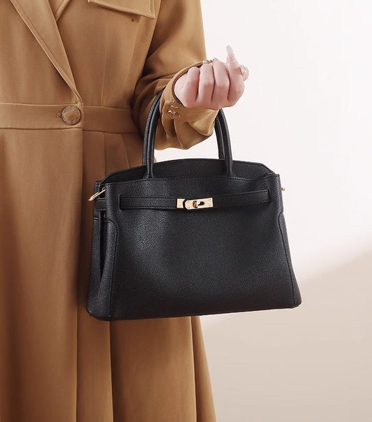 Sac à bandoulière structuré pour femme avec poignée supérieure et fermeture