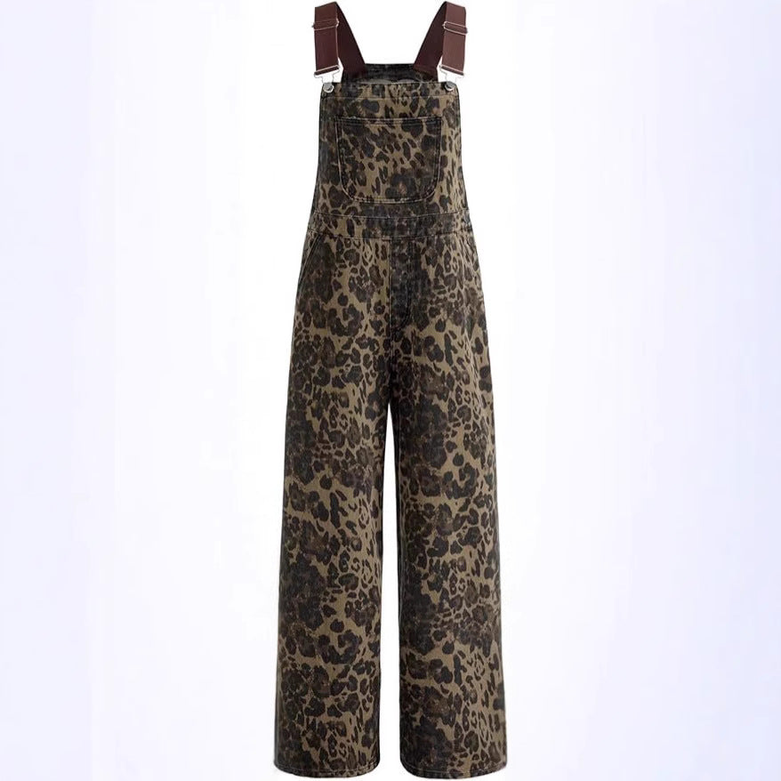 NYELISSE – SALOPETTE LARGE À IMPRIMÉ RÉTRO EN LEOPARD