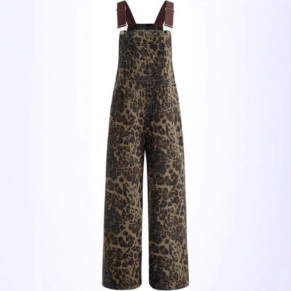 NYELISSE – SALOPETTE LARGE À IMPRIMÉ RÉTRO EN LEOPARD