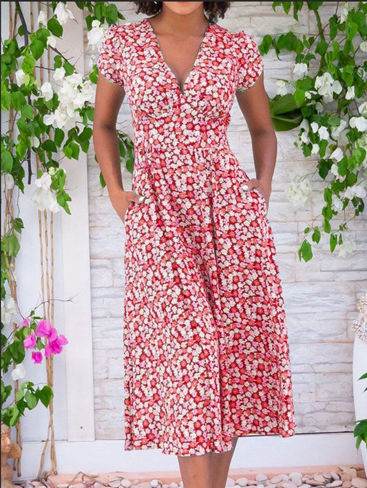 Fienna – Robe Midi avec Boutons à l'Avant
