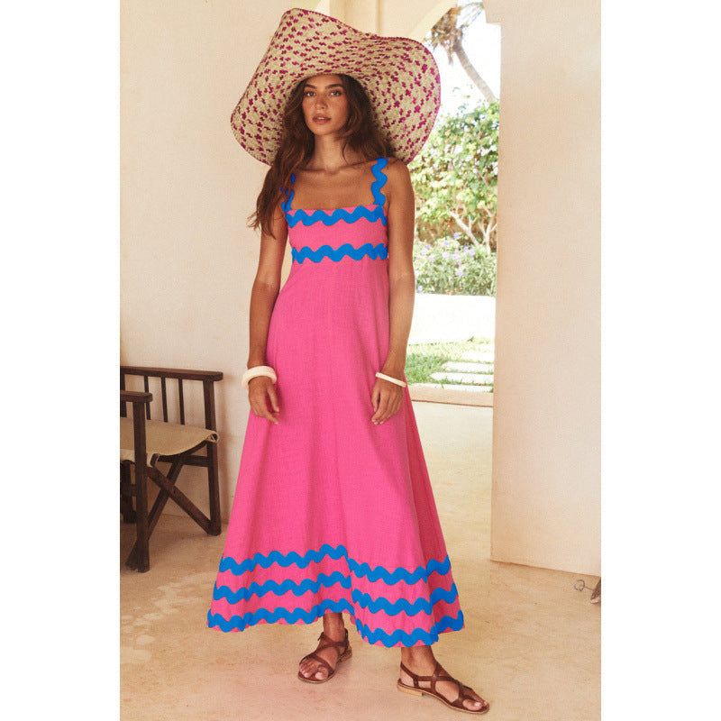 Wrenley - Robe Maxi Boho avec Décolleté Découpé