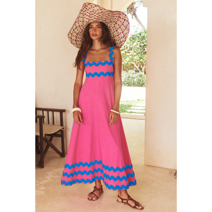 Wrenley - Robe Maxi Boho avec Décolleté Découpé