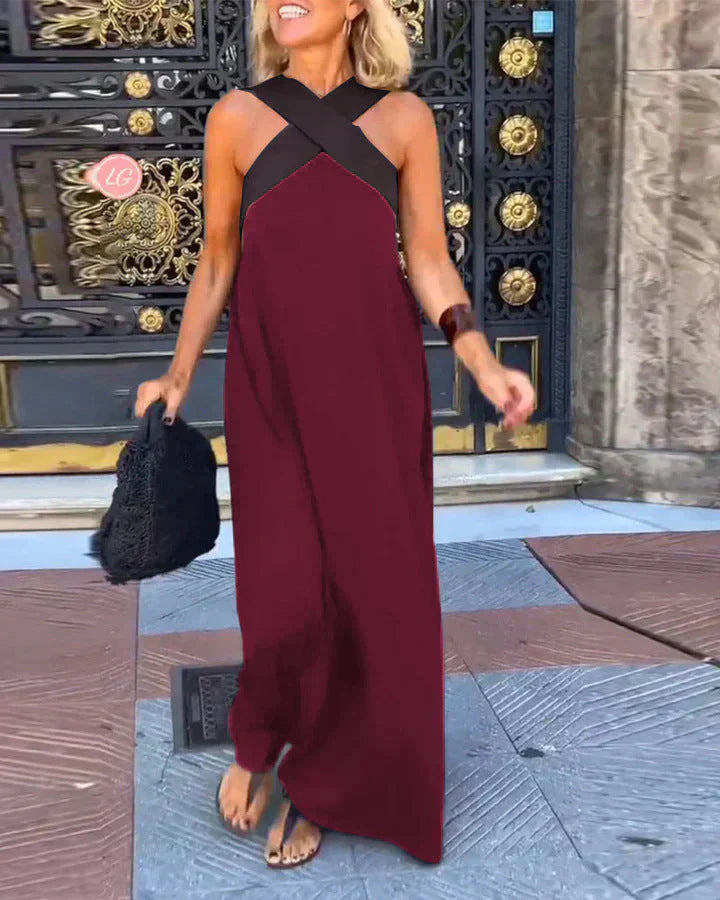 Quirine™ | Robe Maxi avec Croisé Avant.