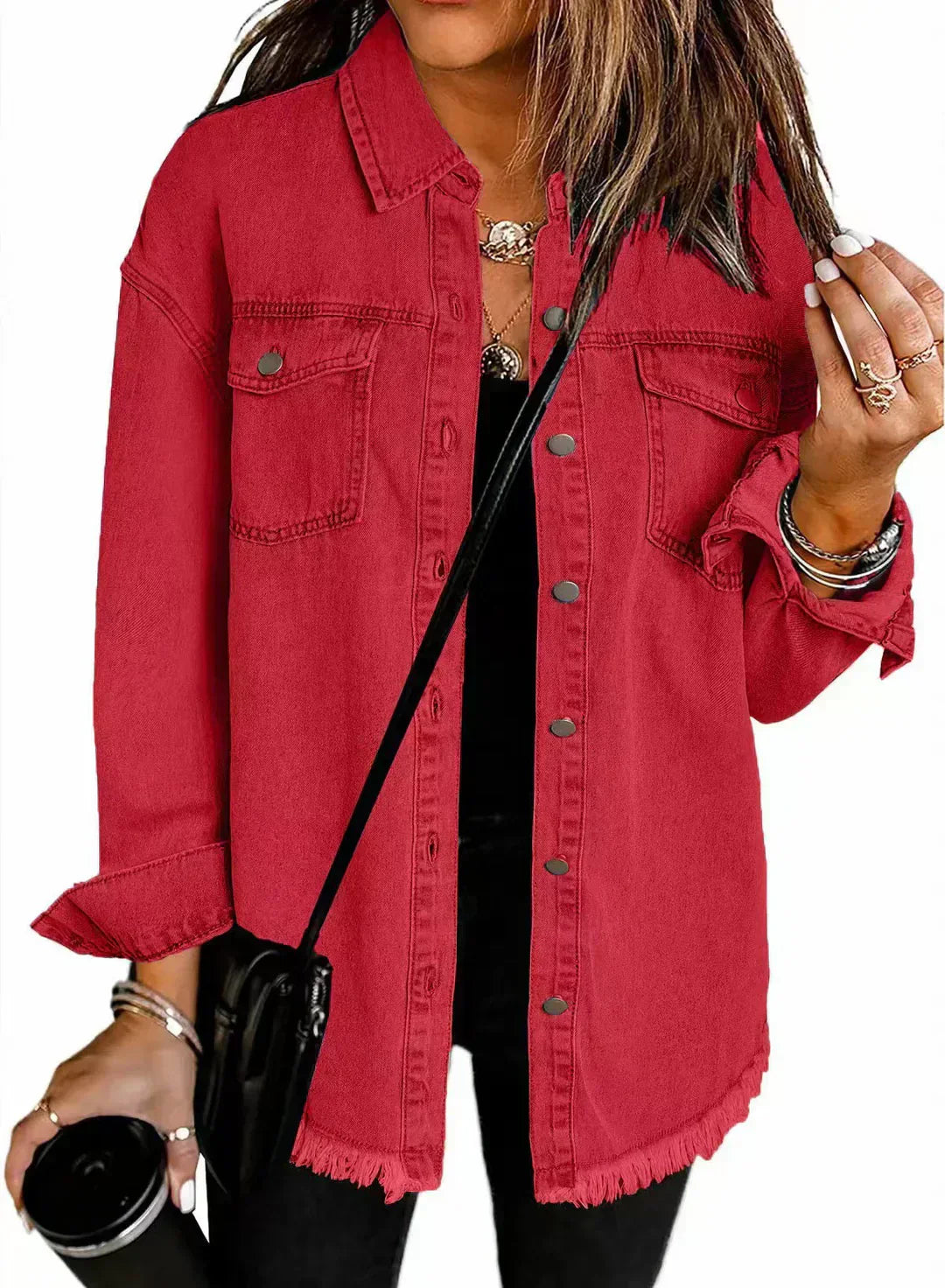 Giselle - Veste en Jean Intemporelle au Style Classique