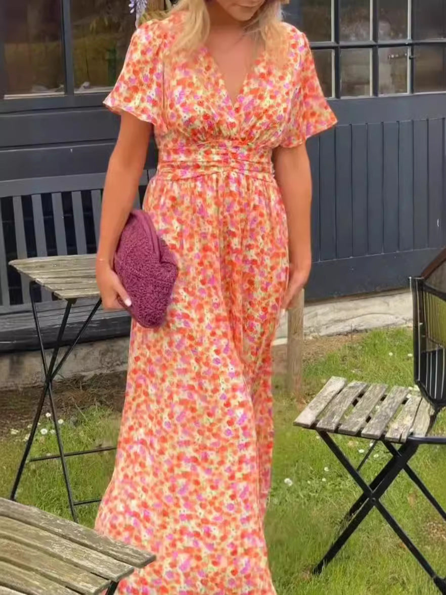 Elis – Robe longue et fluide avec imprimé floral