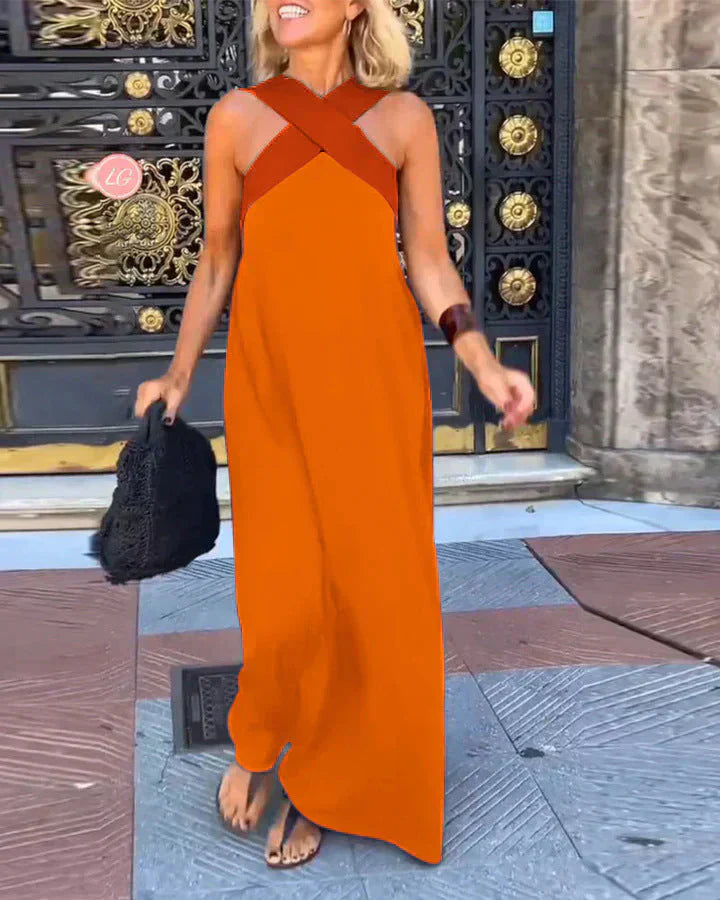 Quirine™ | Robe Maxi avec Croisé Avant.