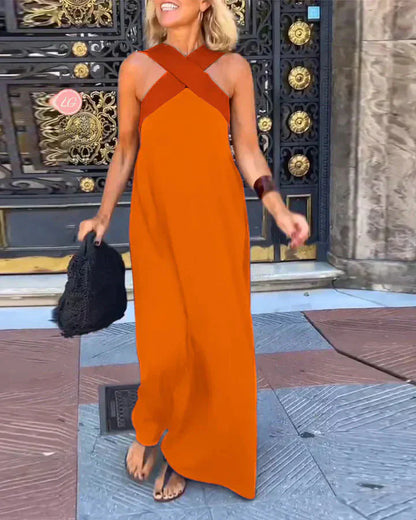 Quirine™ | Robe Maxi avec Croisé Avant.