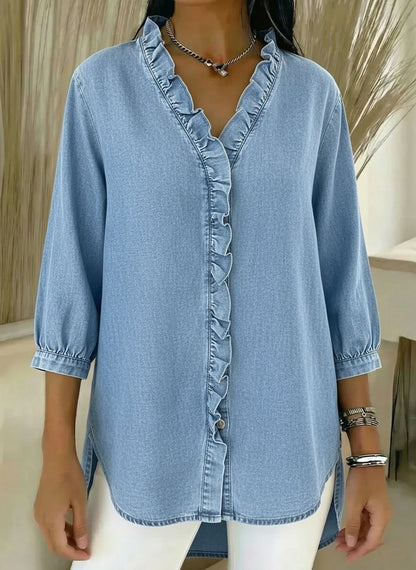 Elvari – Blouse élégante avec détails volantés