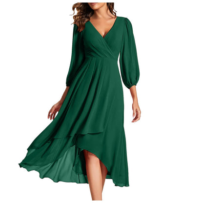 Laia - Robe à manches longues avec décolleté en V