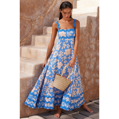 Wrenley - Robe Maxi Boho avec Décolleté Découpé