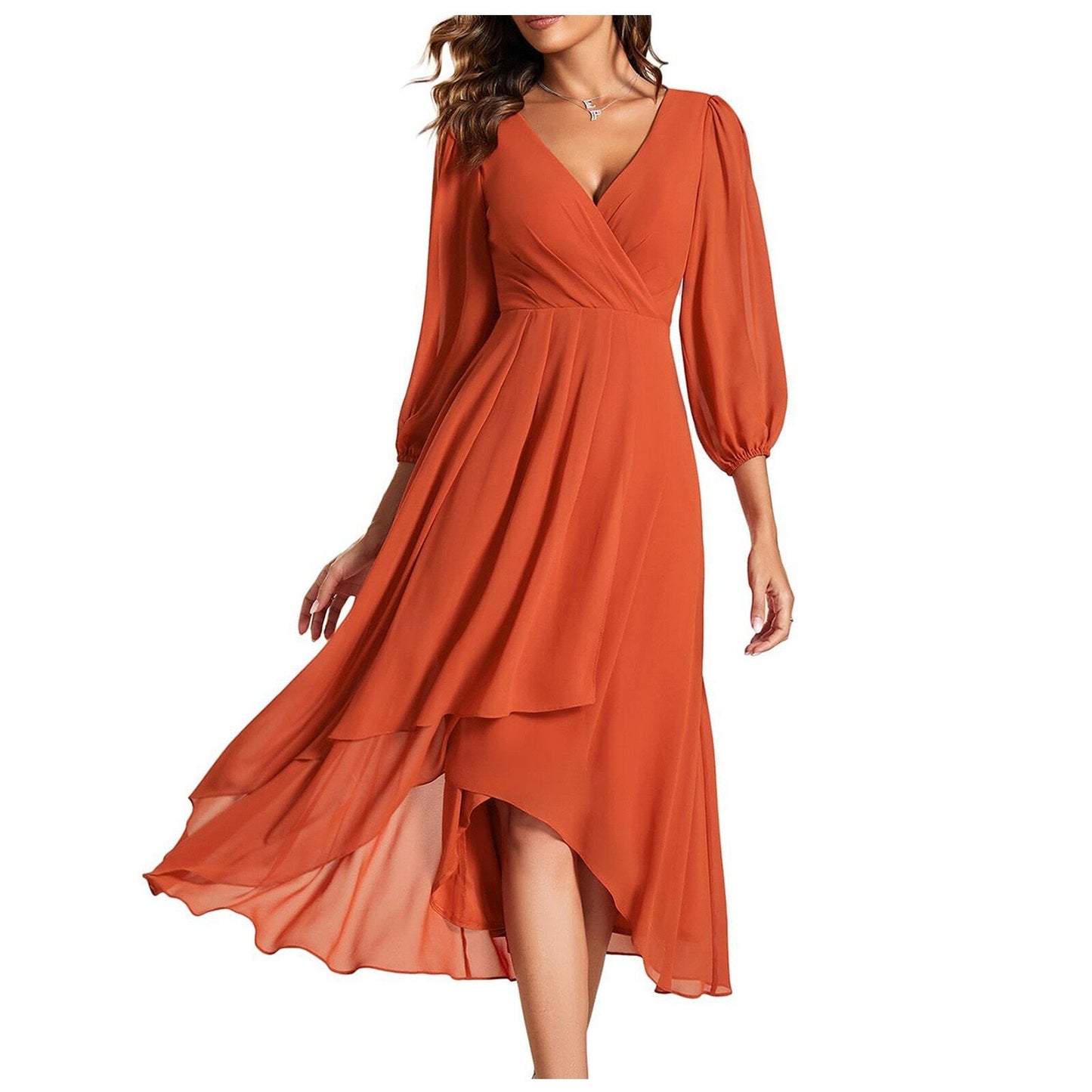 Laia - Robe à manches longues avec décolleté en V