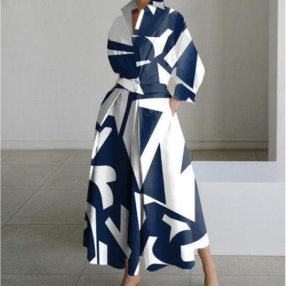 Robe Longue Portefeuille Élégante à Col - Chic et Intemporel