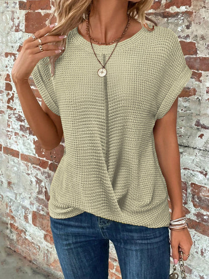 Tegan – T-shirt décontracté en tricot gaufré