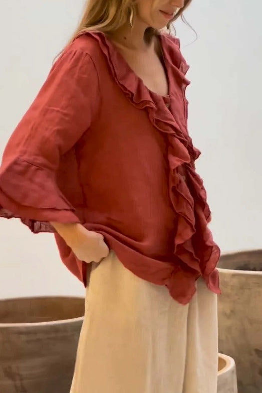 Primrose – Blouse Tunique à Volants