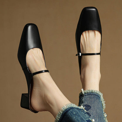Alicia – Mules en Cuir Naturel