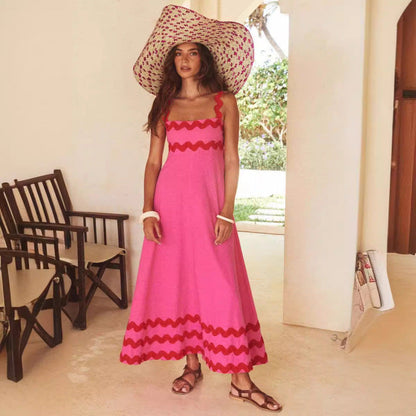 Wrenley - Robe Maxi Boho avec Décolleté Découpé