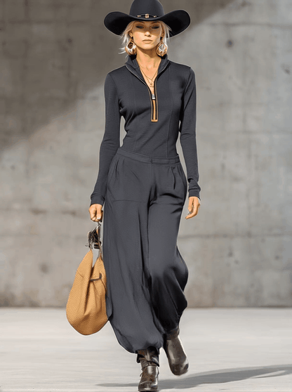 Ensemble Rétro Sportif avec Haut et Pantalons Amples