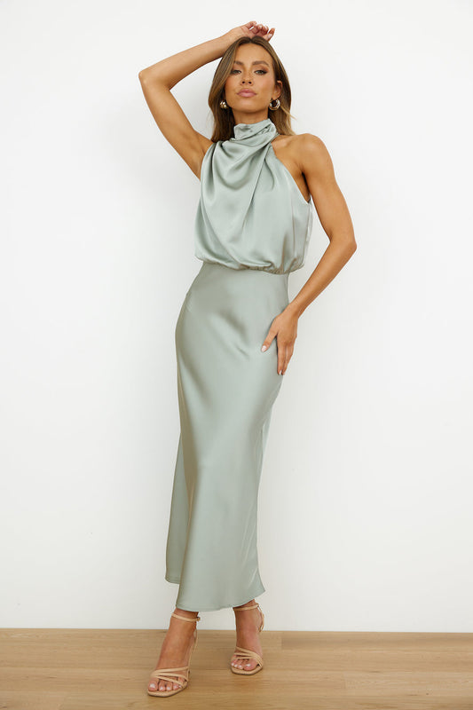 Elianna - Robe midi élégante avec décolleté asymétrique
