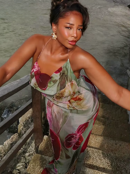 Isla | Robe Maxi en Chiffon Sans Dos