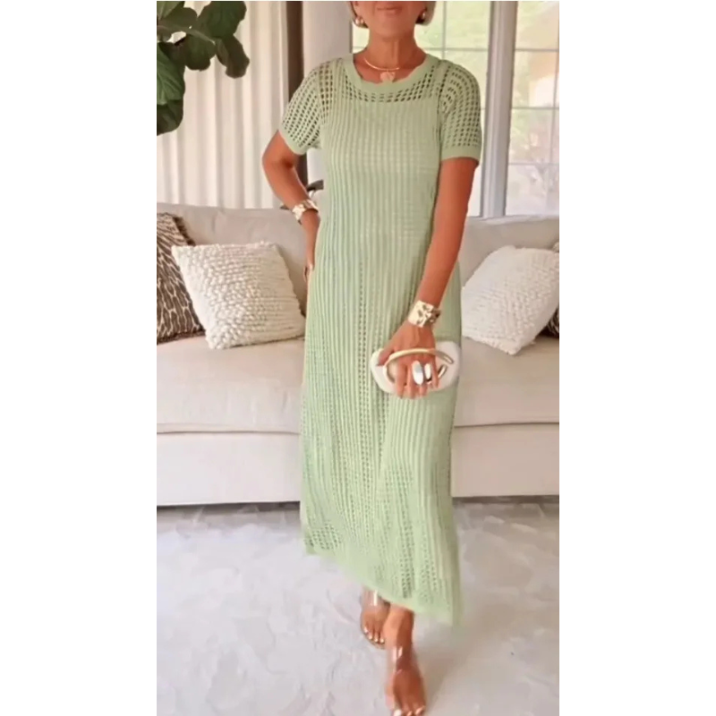 Robe Maxi Longue Bethany™ Découpée avec Robe Intérieure Offerte