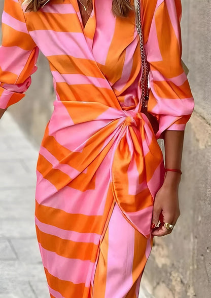 Olivia – Robe Chemise Imprimée qui S'ajuste à la Taille