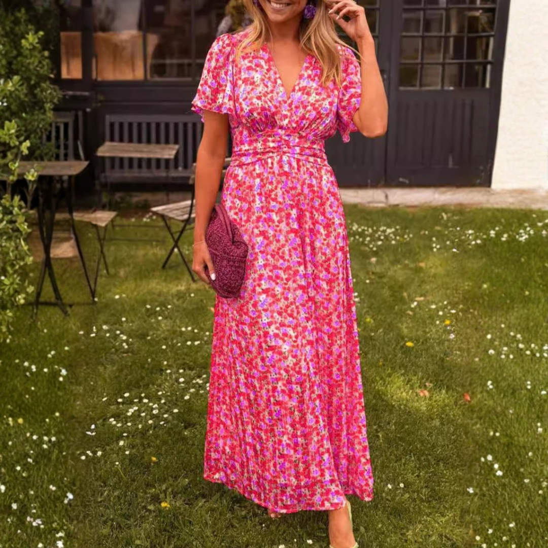Elis – Robe longue et fluide avec imprimé floral