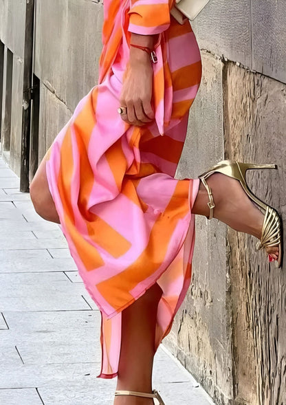 Olivia – Robe Chemise Imprimée qui S'ajuste à la Taille