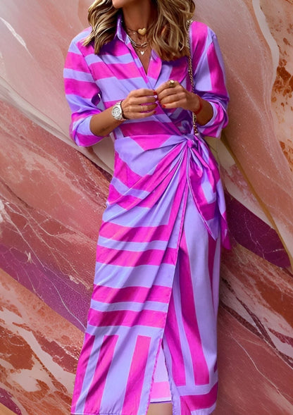 Olivia – Robe Chemise Imprimée qui S'ajuste à la Taille