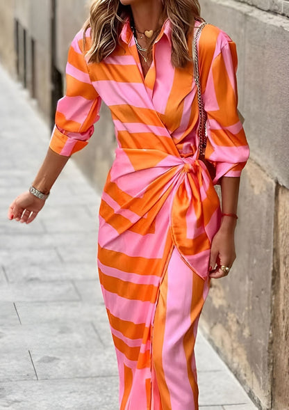 Olivia – Robe Chemise Imprimée qui S'ajuste à la Taille