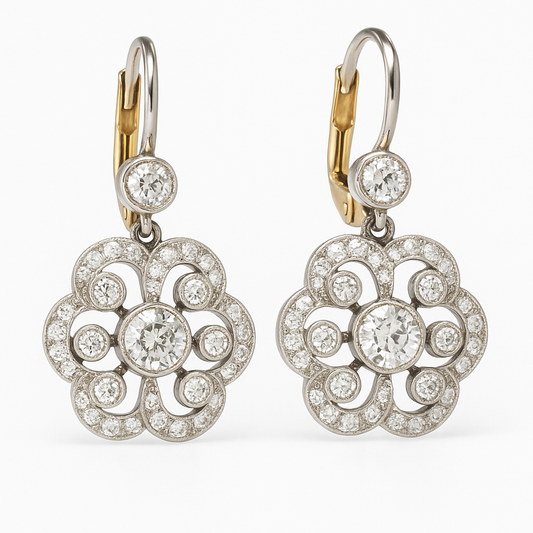 Boucles d'oreilles rétro en cristal Mandala