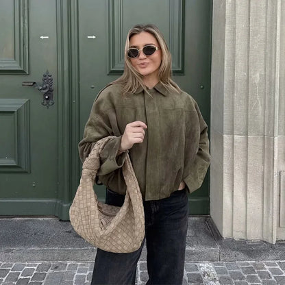 Veste Diana – Bomber Oversize Vert Olive