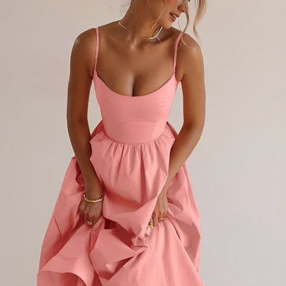 Fabiana – Robe à fines bretelles et coupe froncée