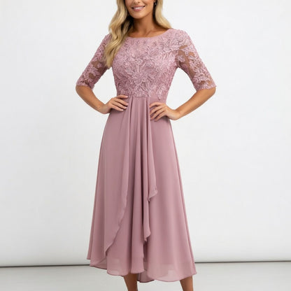 Robe midi en dentelle - Élégance intemporelle pour femme
