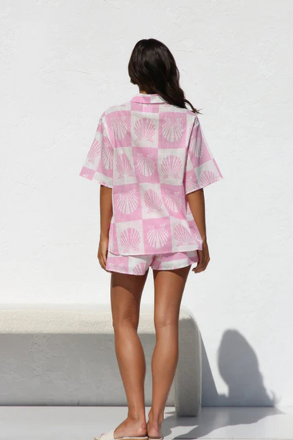 AVANYA – ENSEMBLE DE CHEMISE ET SHORTS D'ÉTÉ TENDANCE