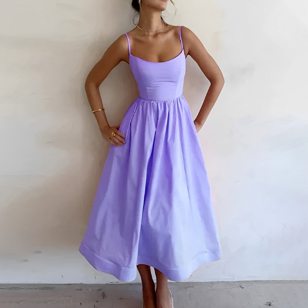 Fabiana – Robe à fines bretelles et coupe froncée