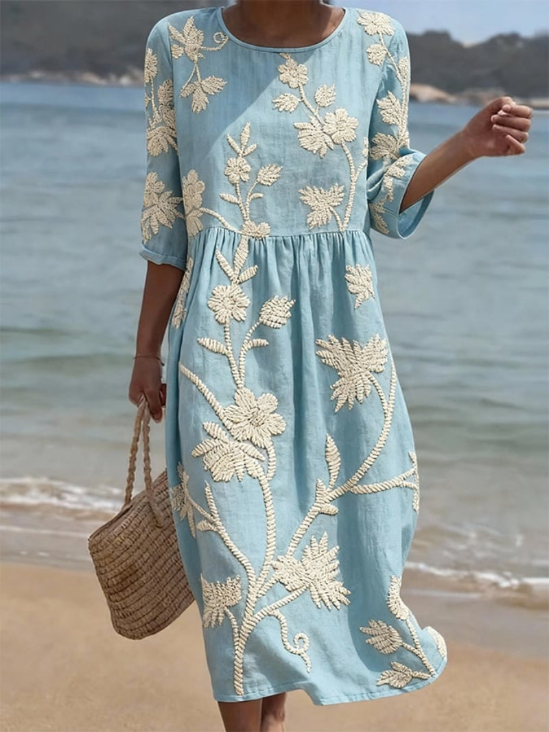 Robe Décontractée Femme avec Imprimé Floral.