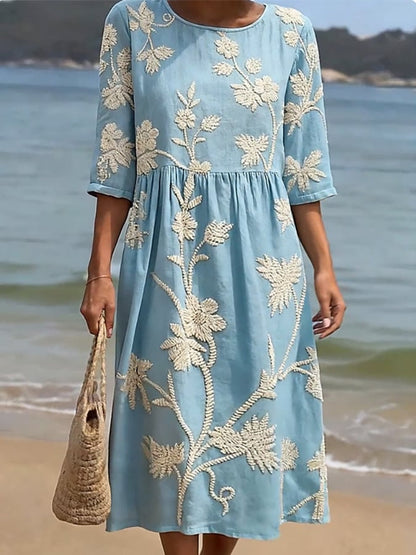 Robe Décontractée Femme avec Imprimé Floral.