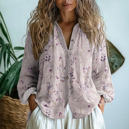 Brianna | Chemise Vintage Élégante à Imprimé Floral