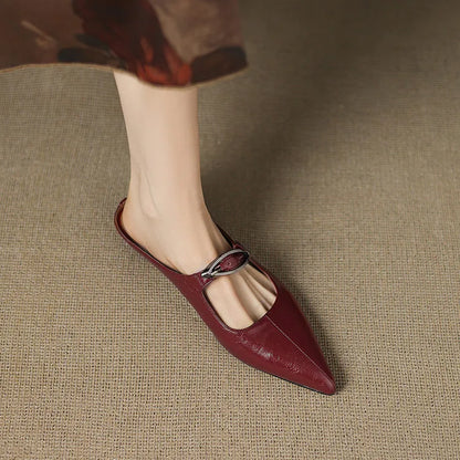 Clara – Mules en Cuir Naturel